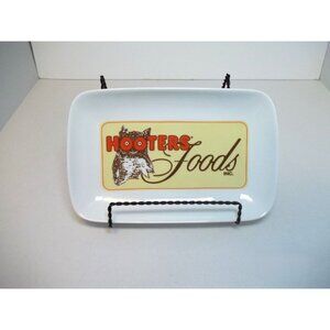 Vintage Hooters Foods Inc. Wing Appetizer Tray Plate Serving Dish 6x9 Ceramic
